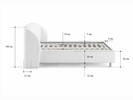 Кровать Сонум Valencia Кашемир Латте (с подъемным механизмом) 140х200