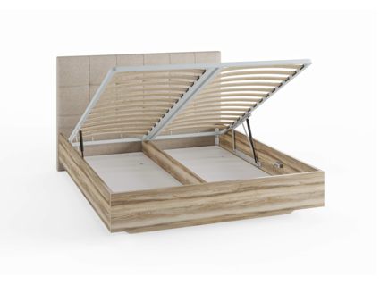 Кровать Сонум Vena Ясень Ориноко + Рогожка Льняная (с подъемным механизмом) 140х200