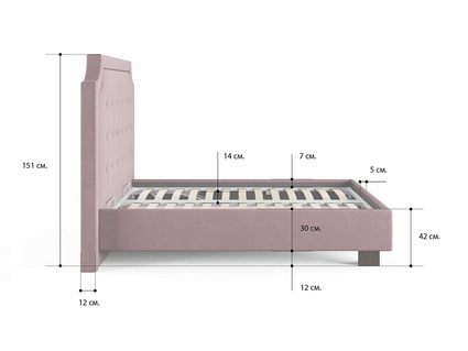 Кровать Сонум Elysium Экокожа Коричневый (с подъемным механизмом) 140х190