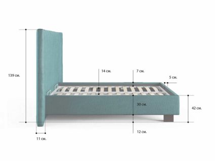 Кровать Сонум Barbara Кашемир Светло-серый 180х190